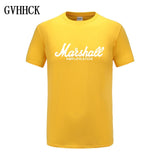 Marshall T Shirt Logo Amps Amplification Guitar Hero Hard Rock Cafe Music Muse Tops Tee Shirts For Men Fashion Harajuku T-shirts