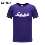 Marshall T Shirt Logo Amps Amplification Guitar Hero Hard Rock Cafe Music Muse Tops Tee Shirts For Men Fashion Harajuku T-shirts
