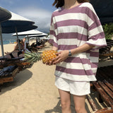 Harajuku Striped Shirt Streetwear Women Clothes 2020 Korean Style Long Sleeve Vogue Camisa Mujer Fall Tee Shirt Femme Plus Size