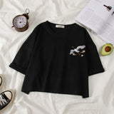 2020 New casual tshirt loose rainbow striped O-neck short-sleeved women t-shirt tops female t shirt woman cloth Harajuku