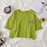 2020 New casual tshirt loose rainbow striped O-neck short-sleeved women t-shirt tops female t shirt woman cloth Harajuku