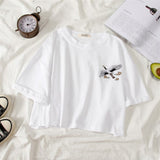 2020 New casual tshirt loose rainbow striped O-neck short-sleeved women t-shirt tops female t shirt woman cloth Harajuku