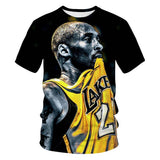 Kobe Bryant summer flame T-shirt 3D printed short sleeved T-shirt men round neck T-shirt women and men kobe harajuku T-shirt 5XL