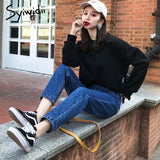 cotton White Jeans for Women High Waist Harem Mom Jeans spring 2019 new plus size black women jeans denim pants beige blue