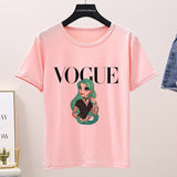 Women 2020 Summer Graphic Tee Shirt Femme Funny Princess Vogue Harajuku T Shirt Korean Tops Kawaii Streetwear Camiseta Mujer